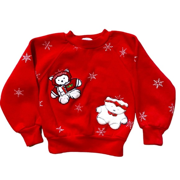 Vintage Child Santa Bear Sweatshirt - Picture 2 of 15